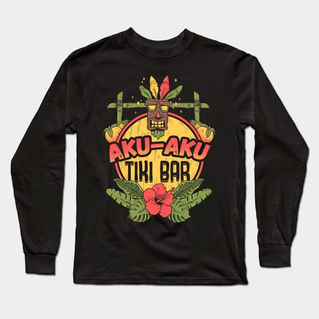 AKU-AKU TIKI BAR Long Sleeve T-Shirt by Ilustrata